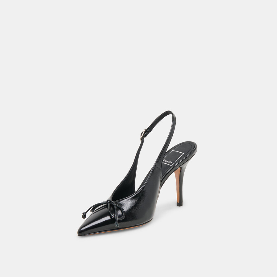 geena heels black leather