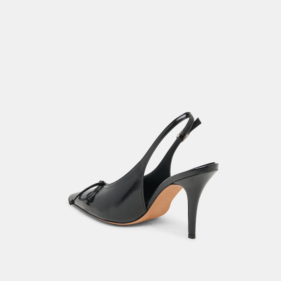 geena heels black leather