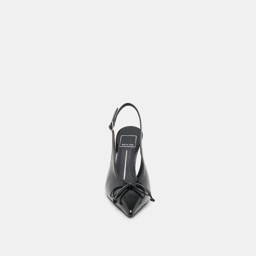 geena heels black leather