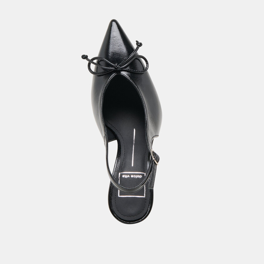 geena heels black leather