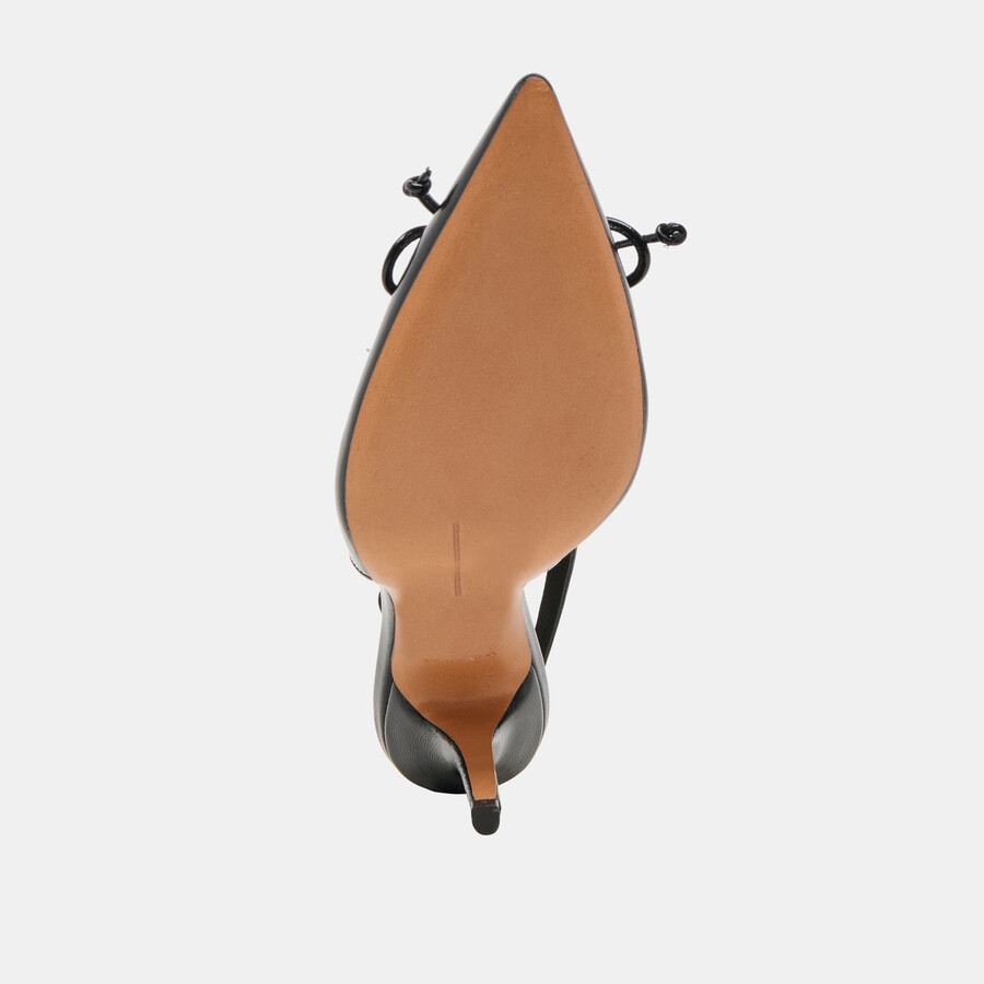geena heels black leather