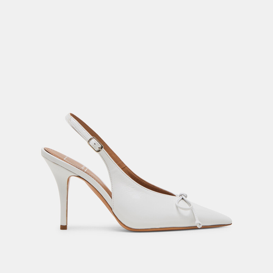 geena heels white leather