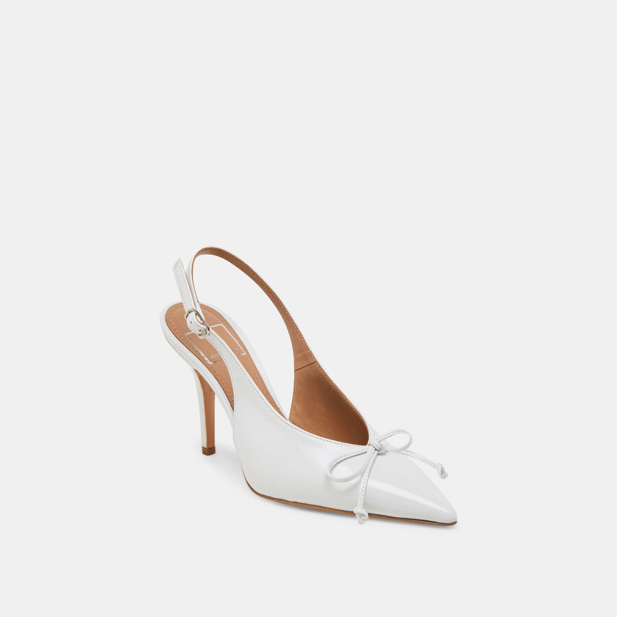 geena heels white leather