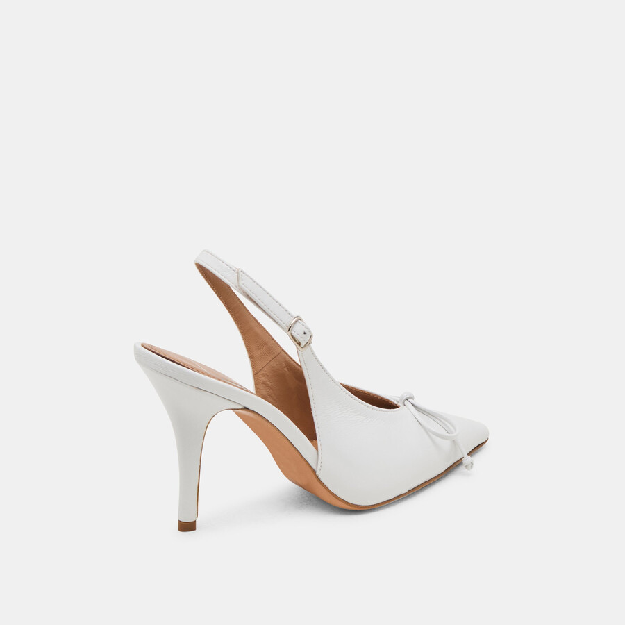 geena heels white leather