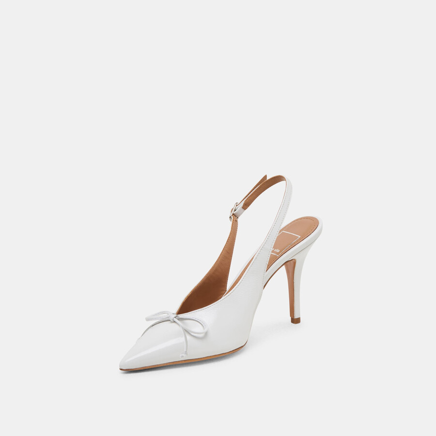 geena heels white leather