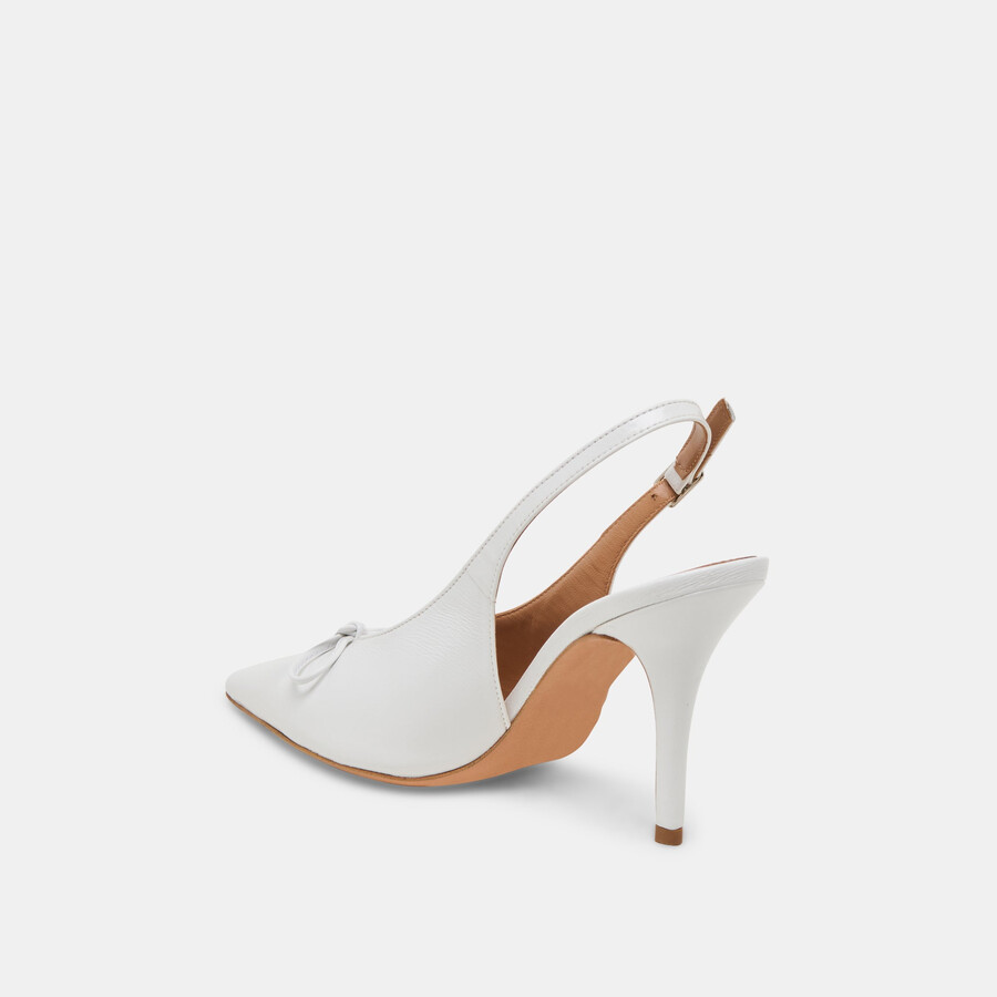 geena heels white leather