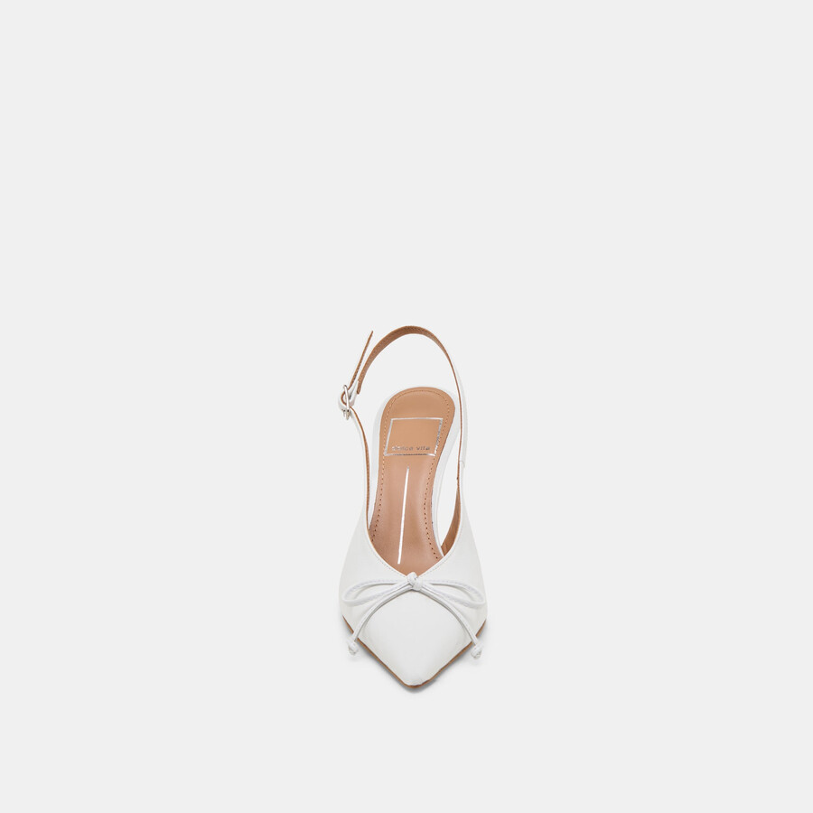 geena heels white leather