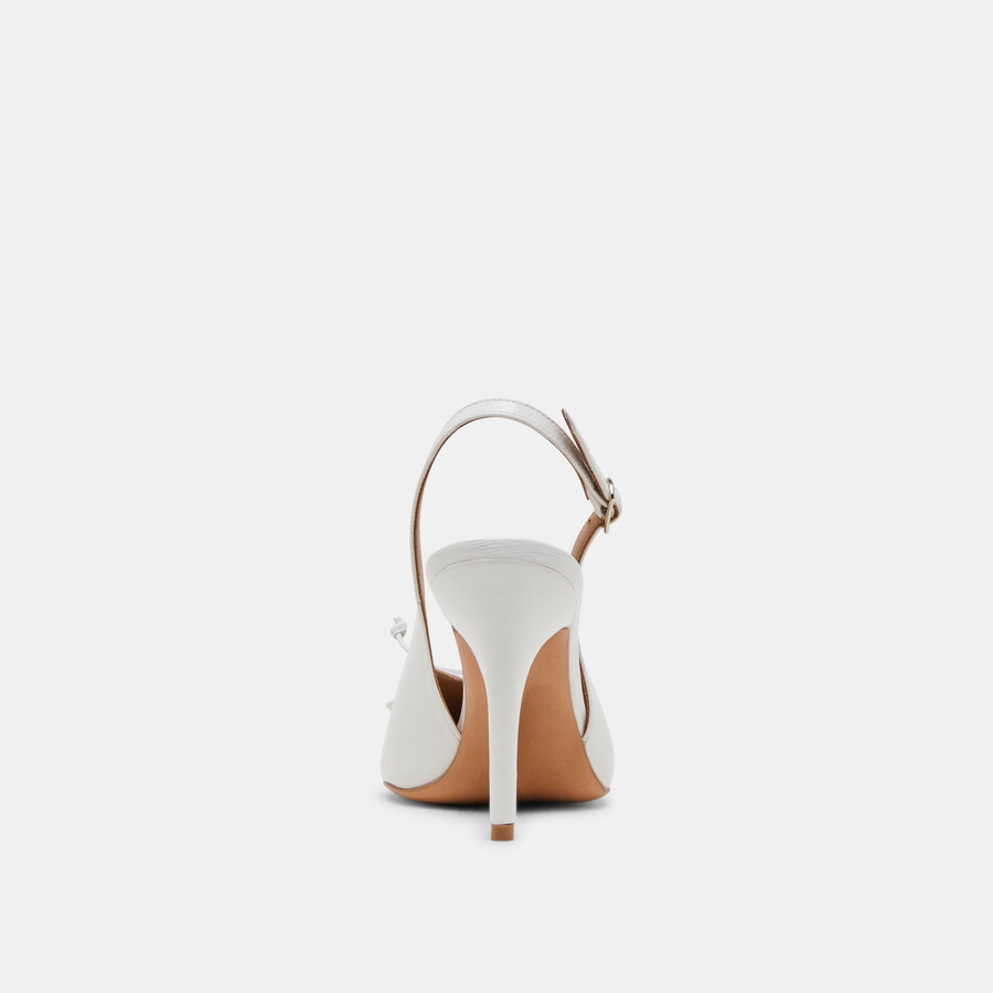 geena heels white leather