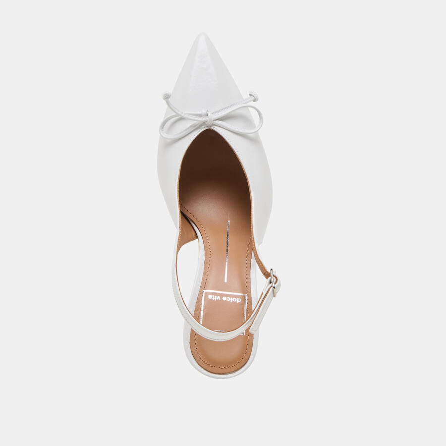 geena heels white leather