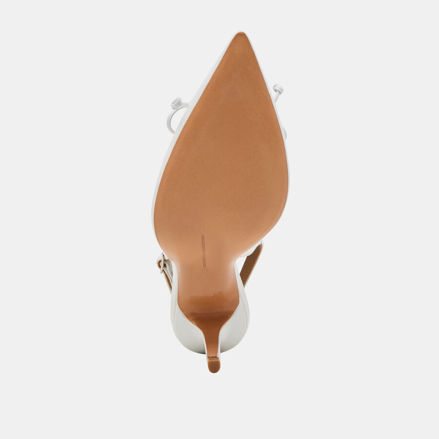 geena heels white leather