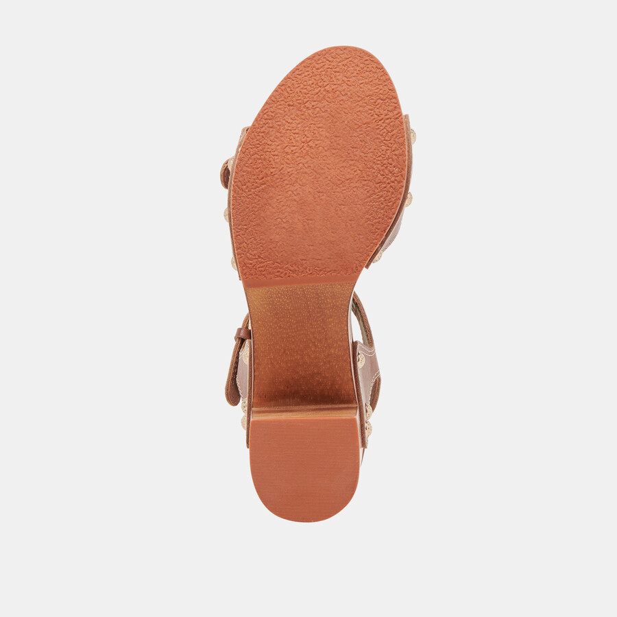 yandy heels cognac leather