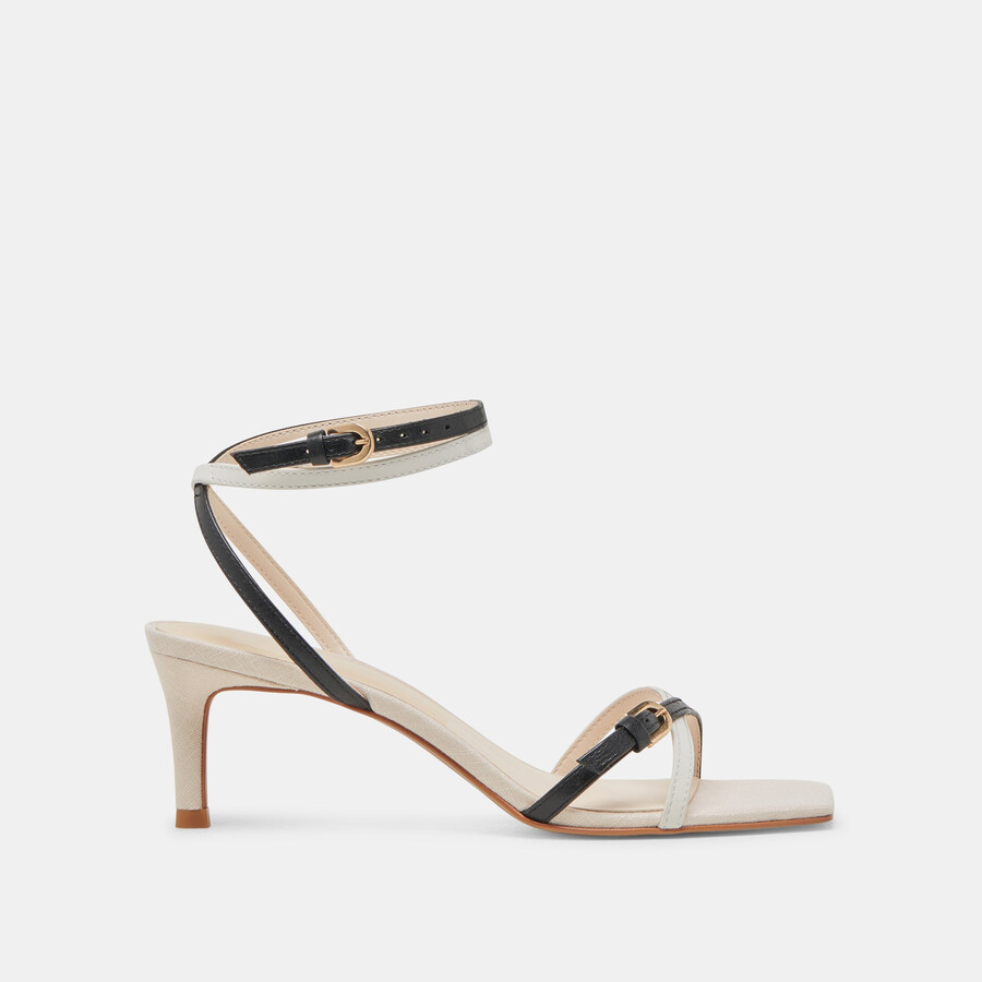 bamby heels white black leather