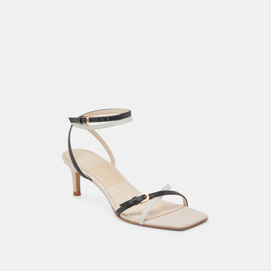 bamby heels white black leather