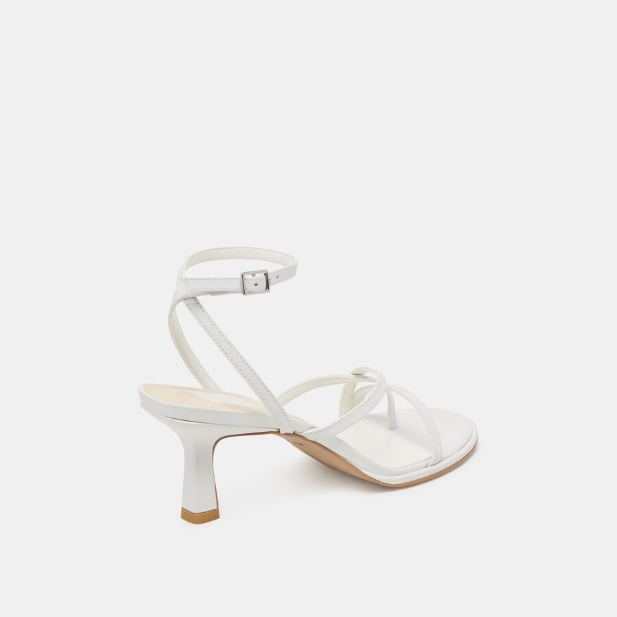 morah wide heels true white leather