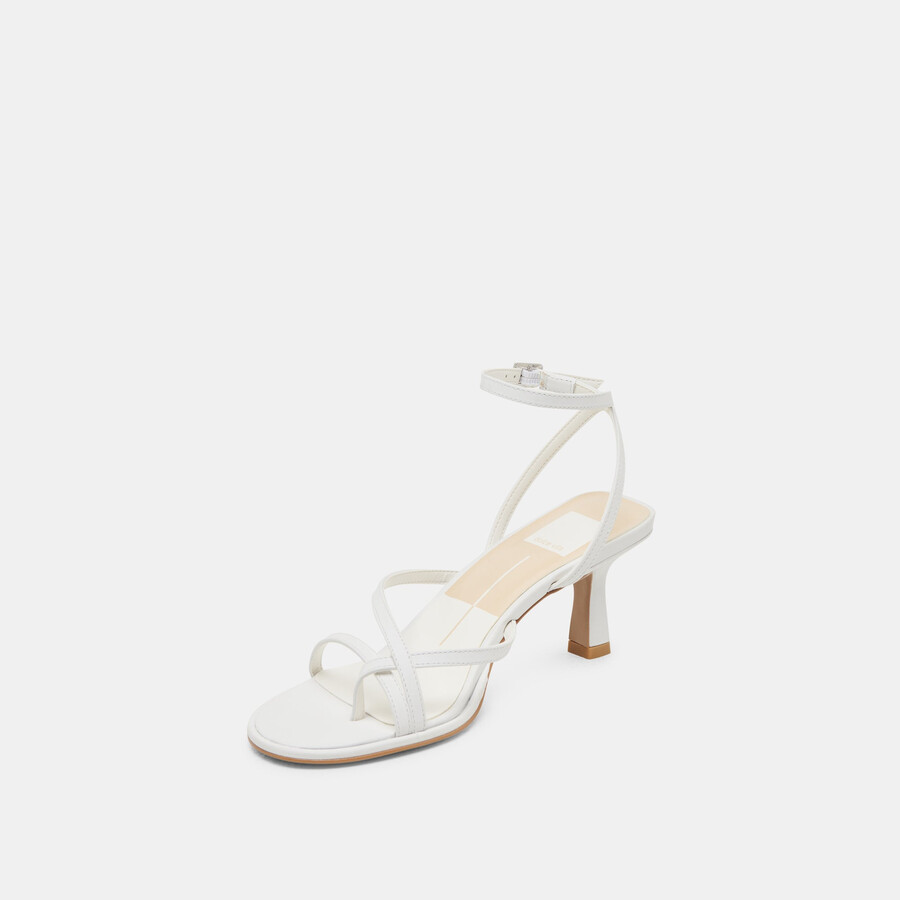 morah wide heels true white leather