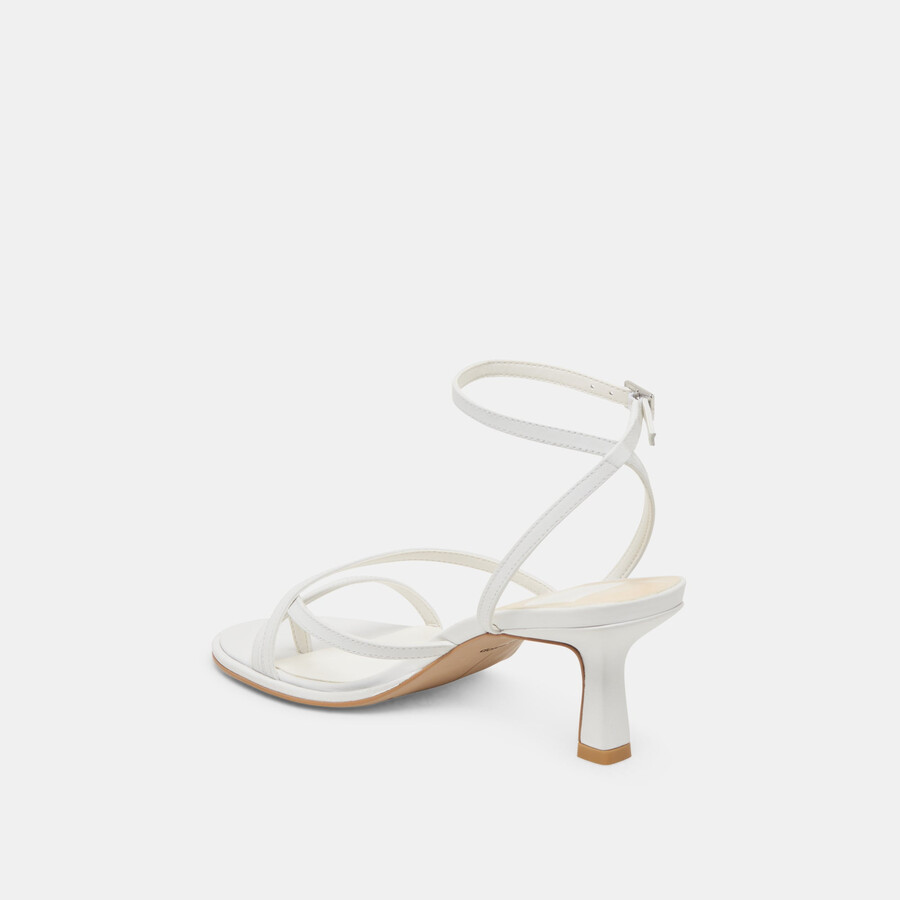 morah wide heels true white leather