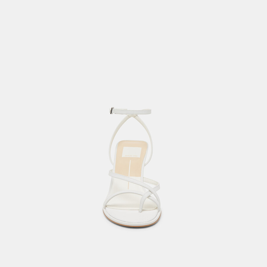 morah wide heels true white leather