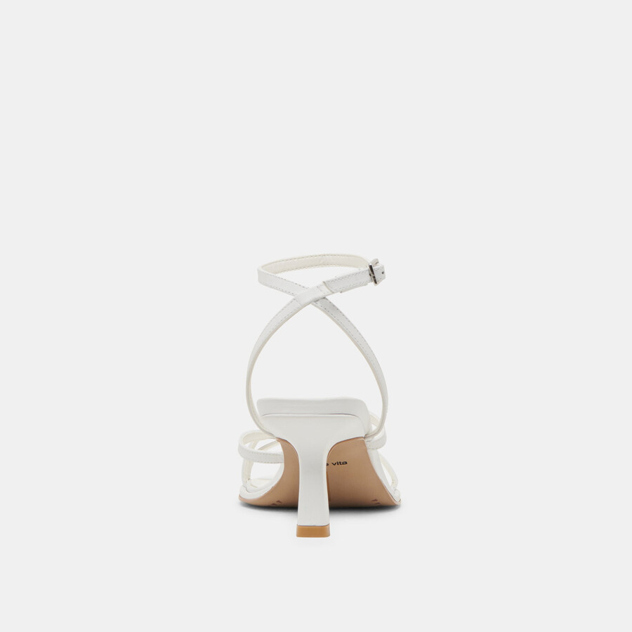morah wide heels true white leather