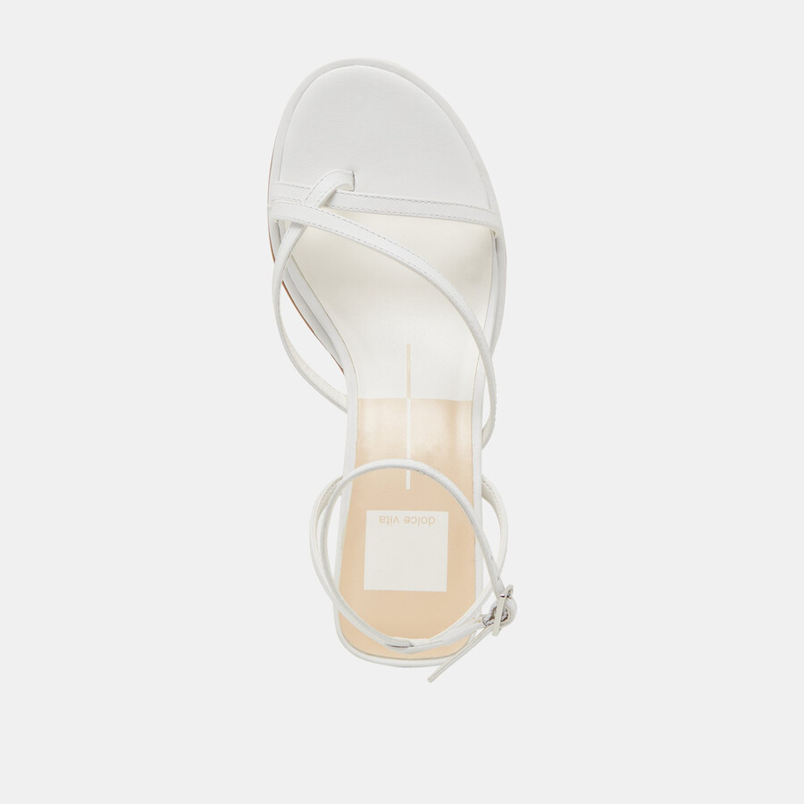 morah wide heels true white leather