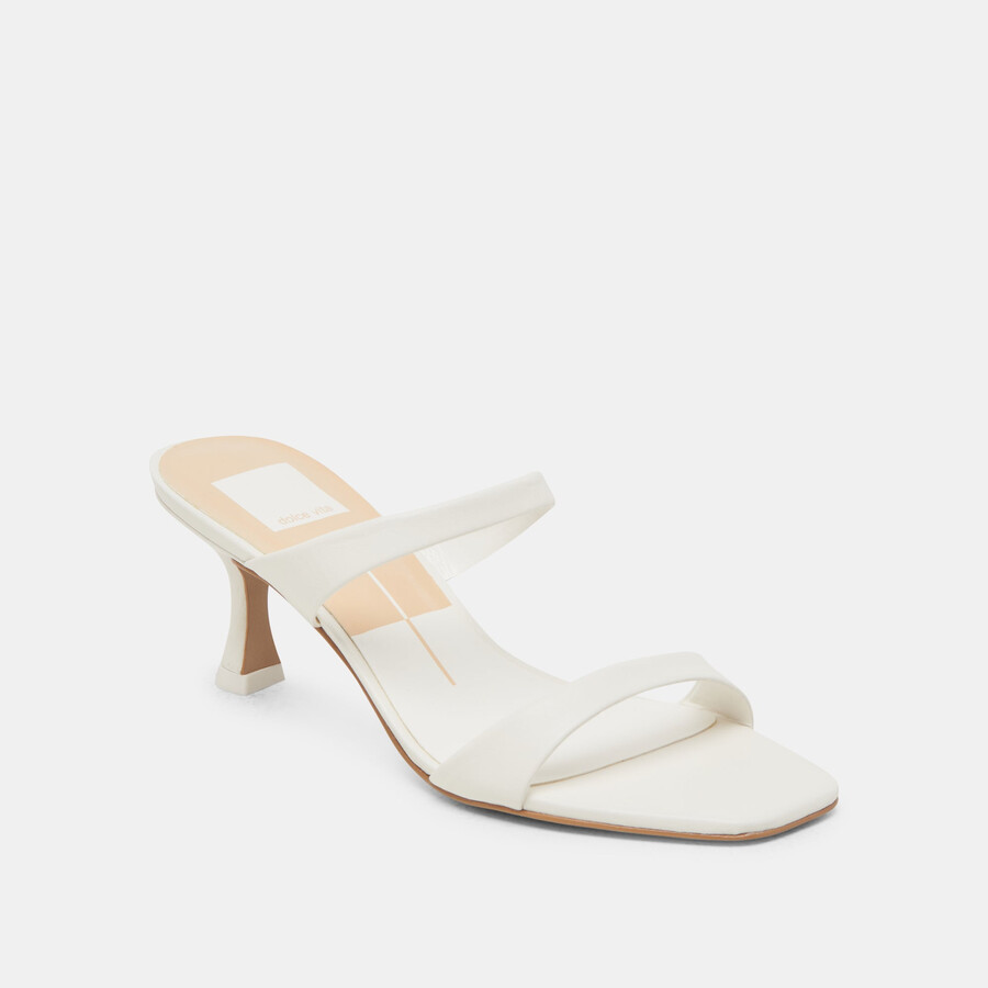 genora heels white leather