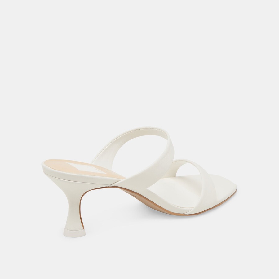 genora heels white leather