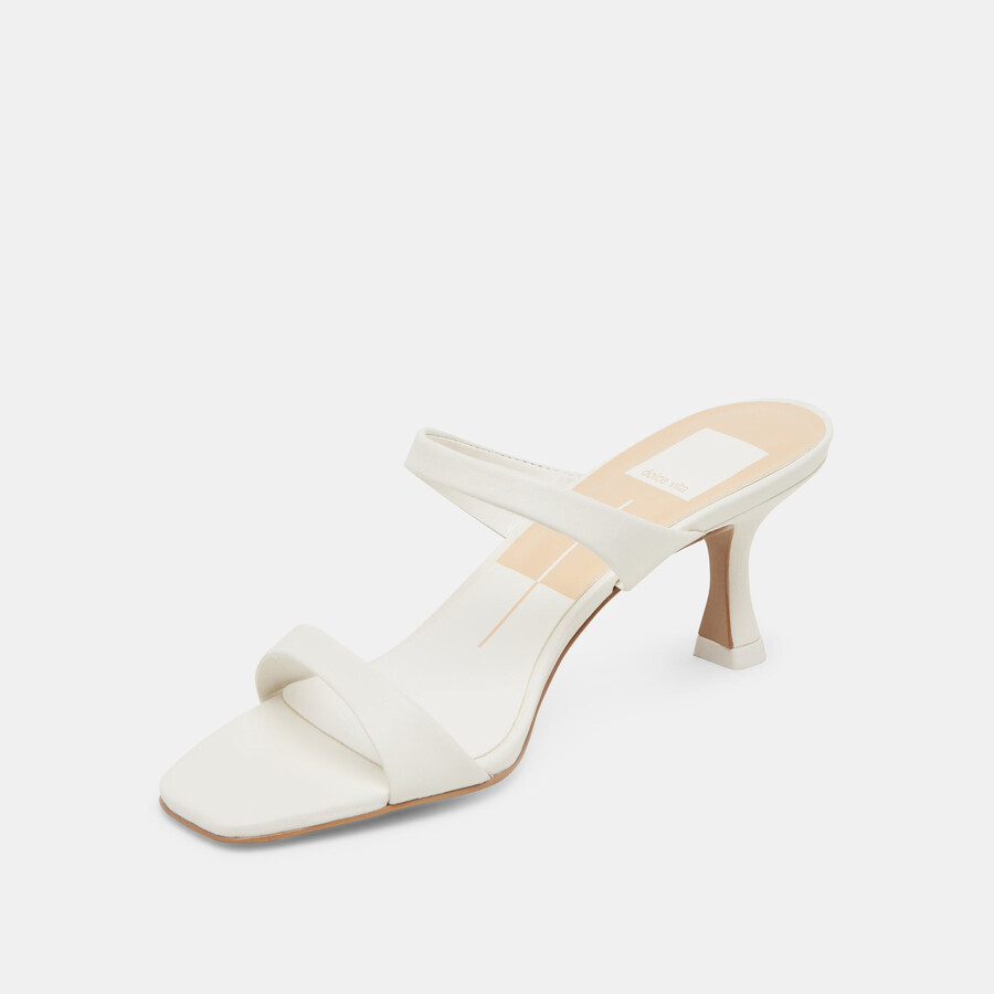 genora heels white leather