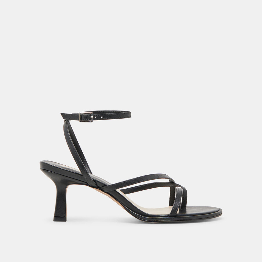 morah heels black leather
