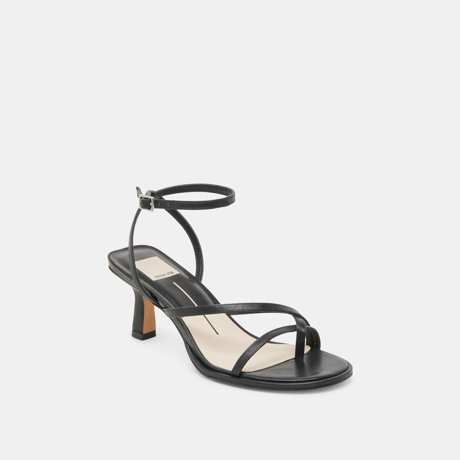 morah heels black leather