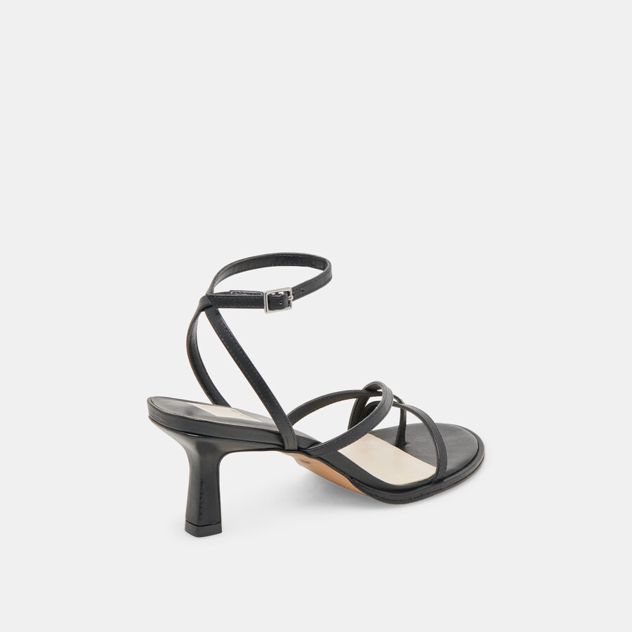 morah heels black leather