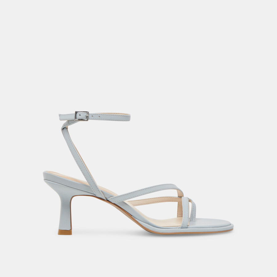 morah heels ice blue leather