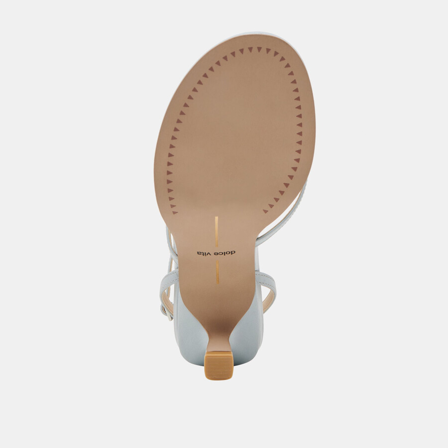 morah heels ice blue leather