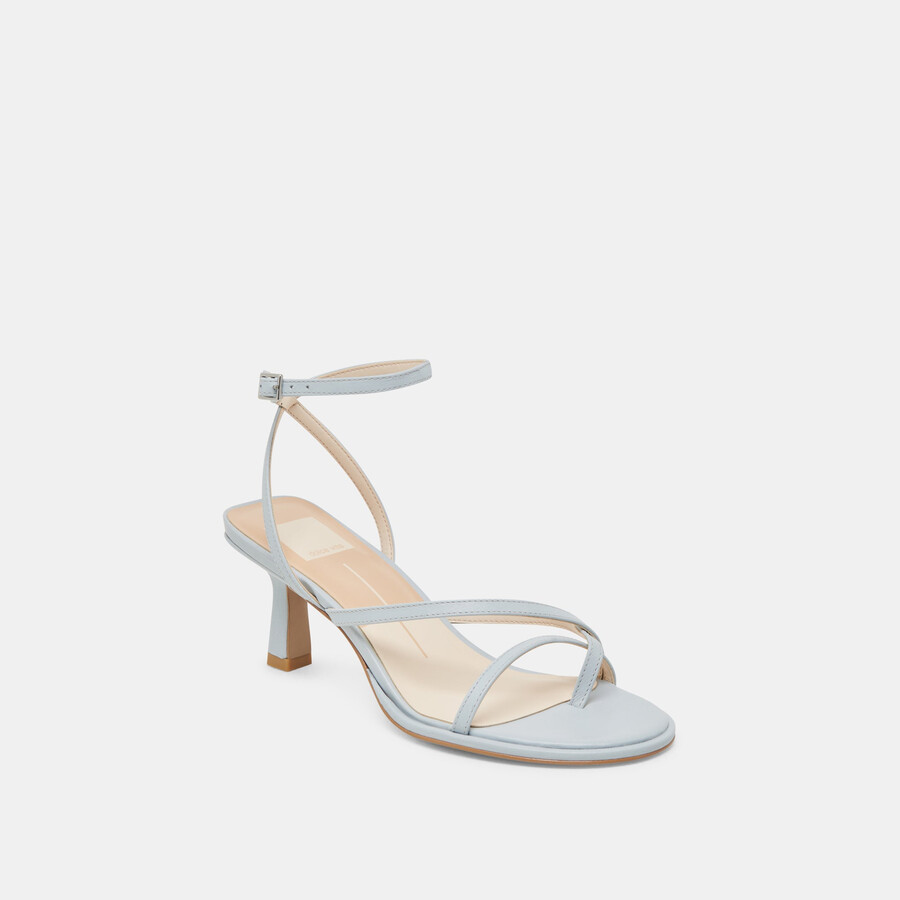 morah heels ice blue leather