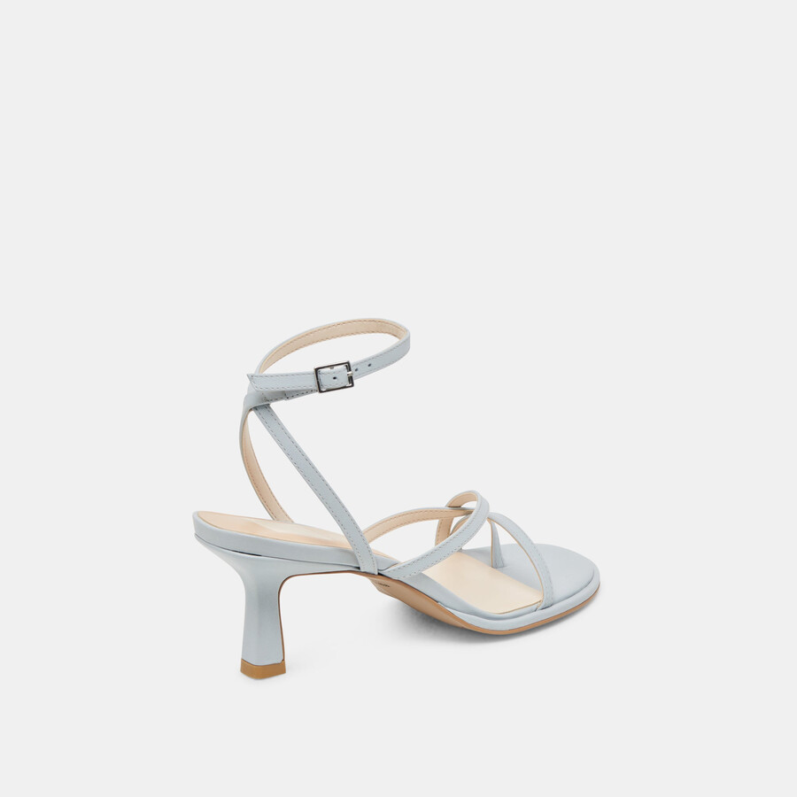 morah heels ice blue leather