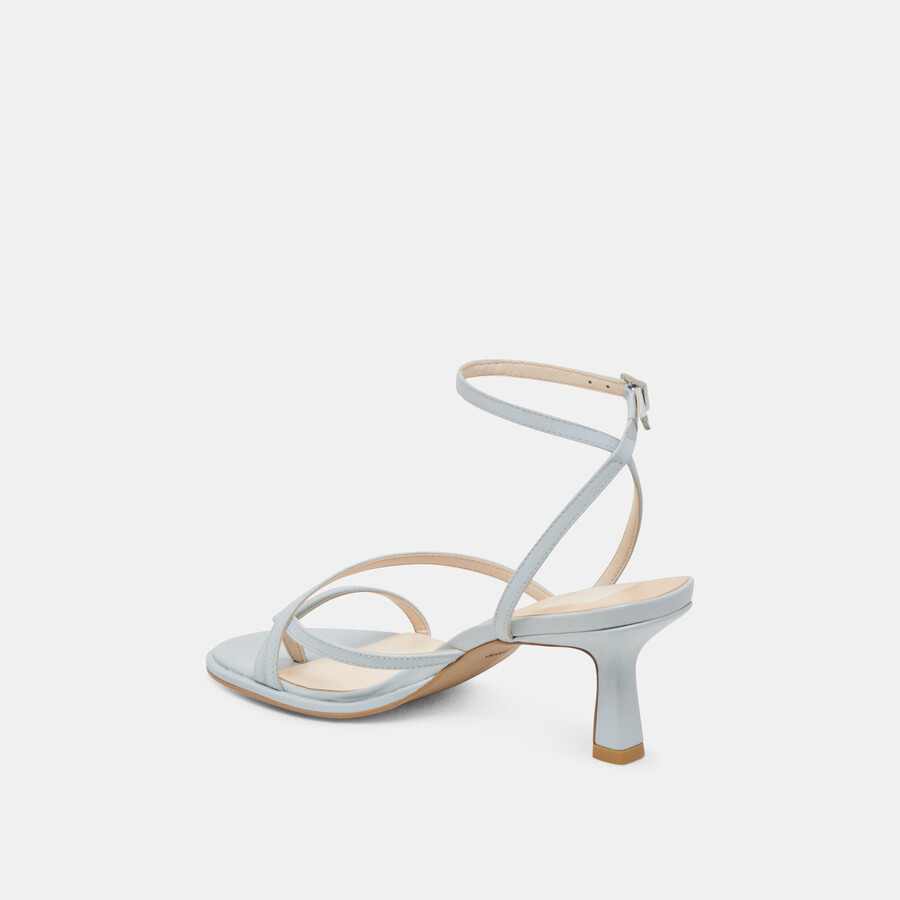 morah heels ice blue leather