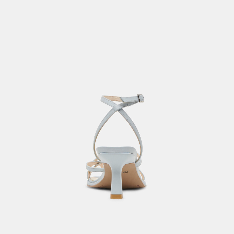 morah heels ice blue leather