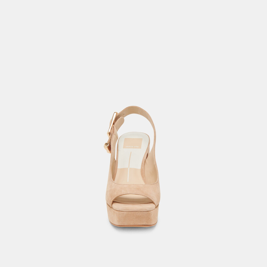 flores heels bamboo suede