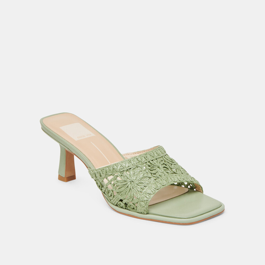 maylah heels sage macrame