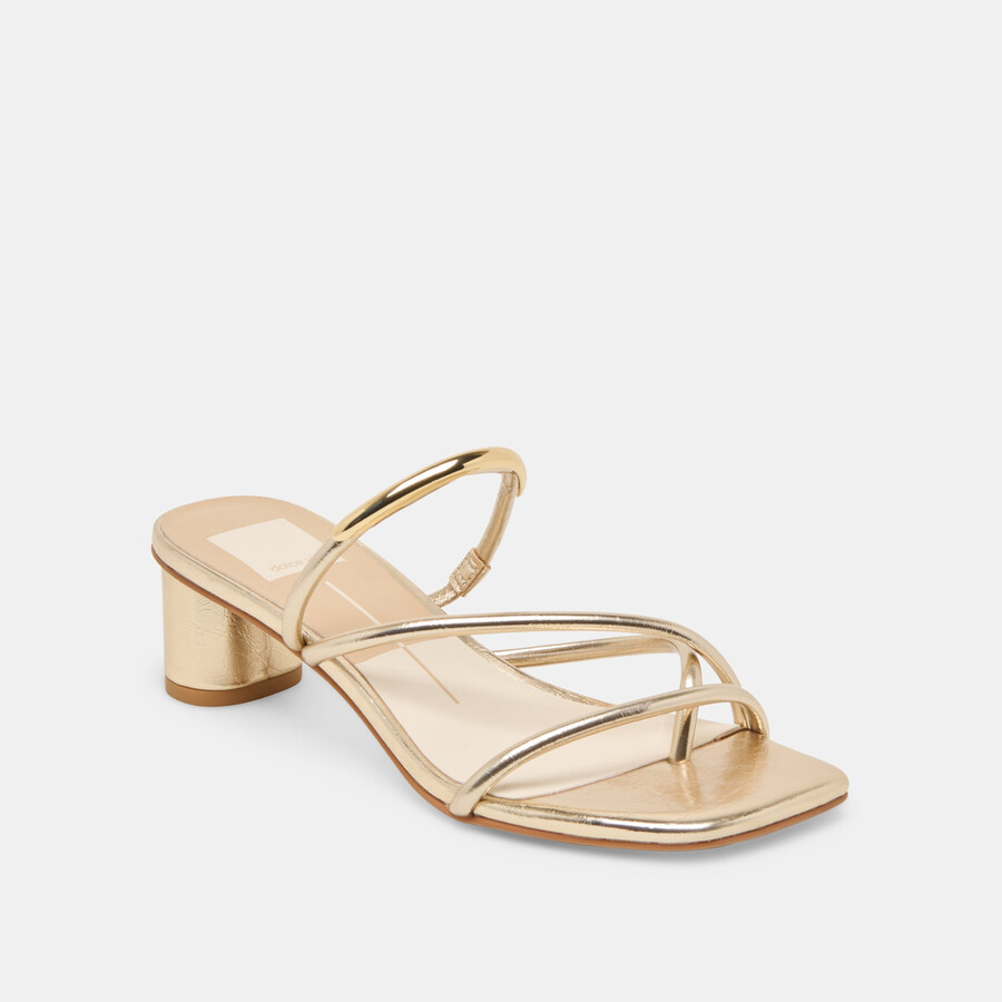 naira heels gold metallic stella