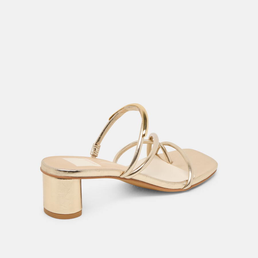 naira heels gold metallic stella