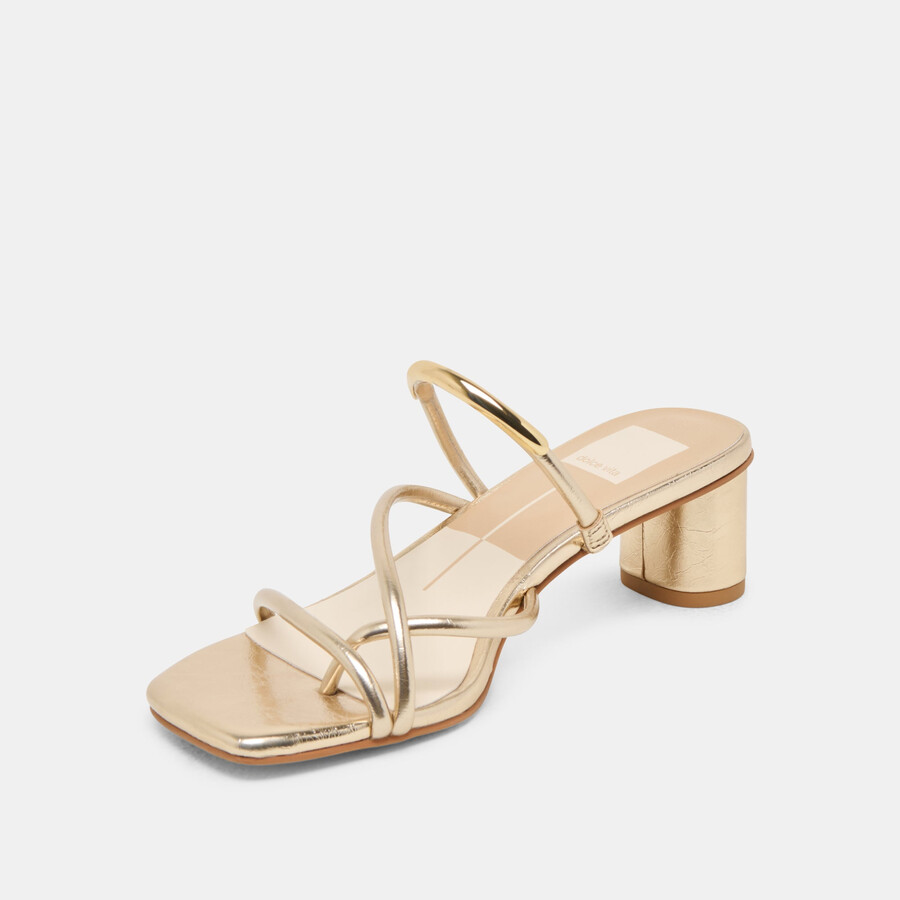 naira heels gold metallic stella