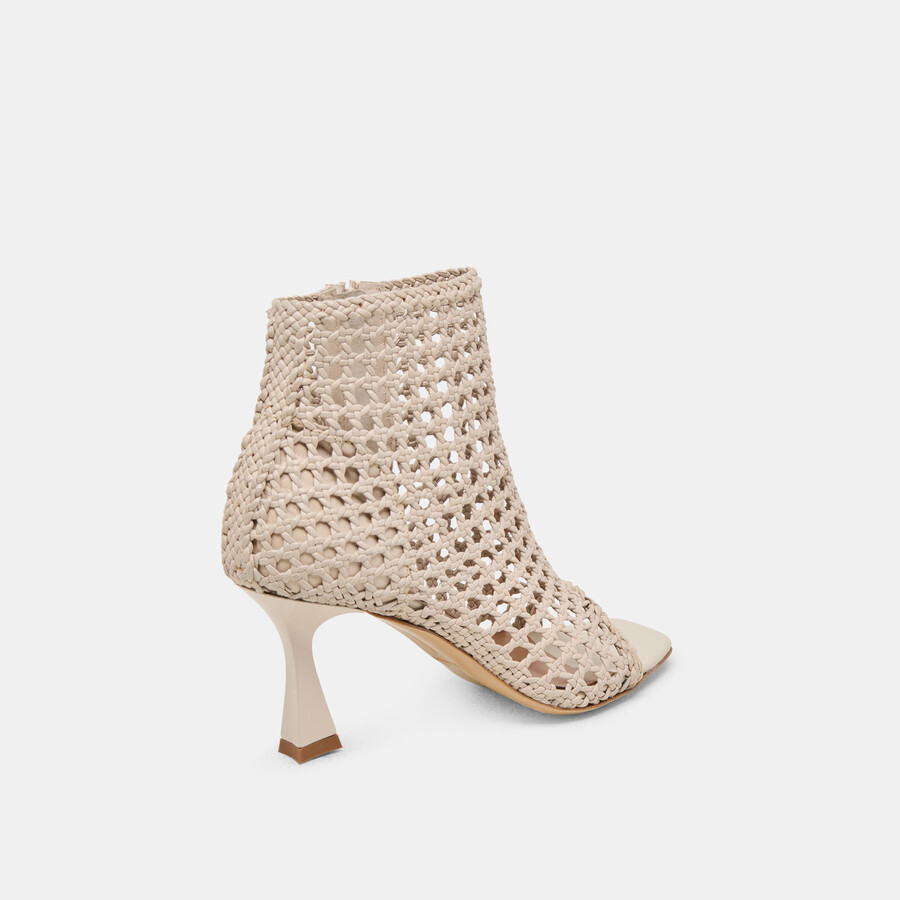 quin heels bone woven leather