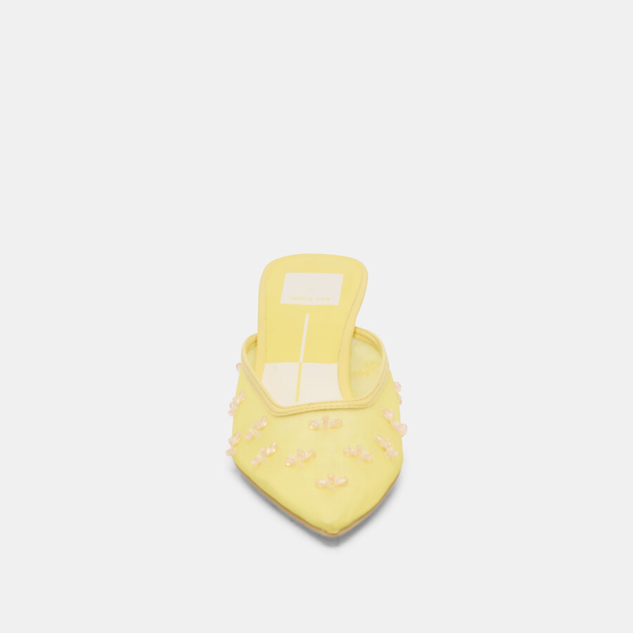 clara wide heels lemon mesh