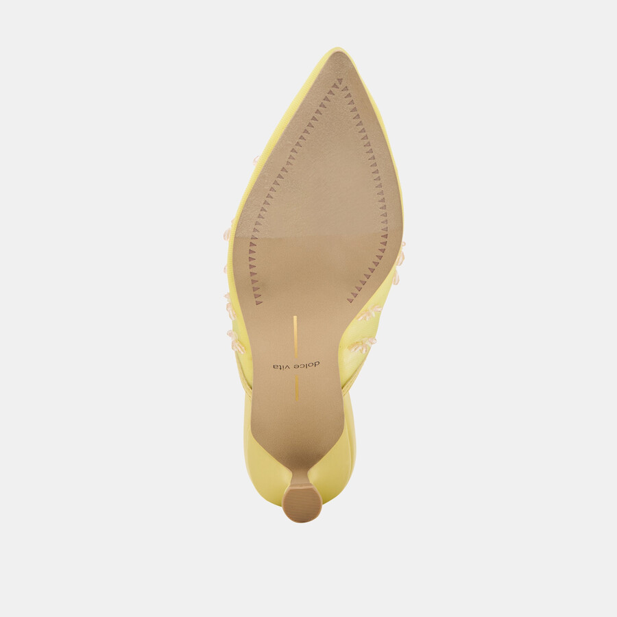 clara wide heels lemon mesh
