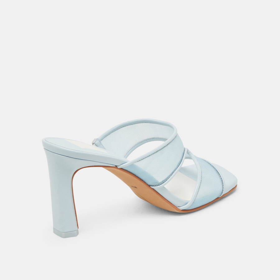 gitel wide heels ice blue mesh