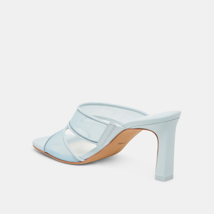 gitel wide heels ice blue mesh