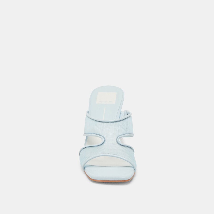 gitel wide heels ice blue mesh