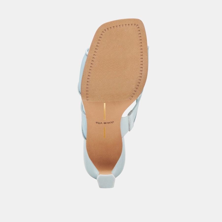 gitel wide heels ice blue mesh