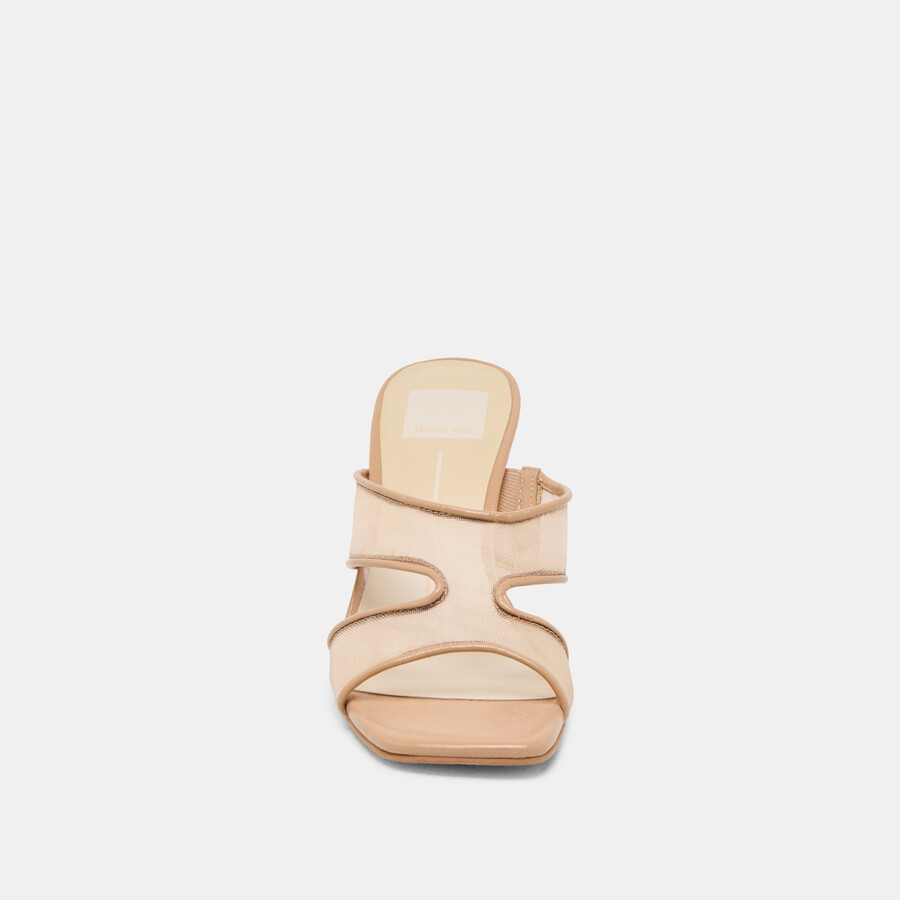 gitel wide heels light tan mesh