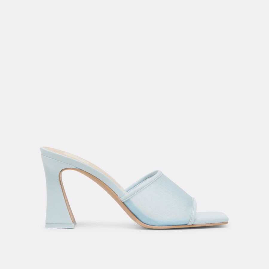 narda heels ice blue mesh