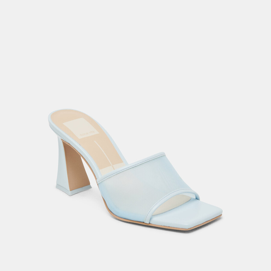 narda heels ice blue mesh